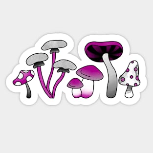 Asexual pride flag mushrooms Sticker